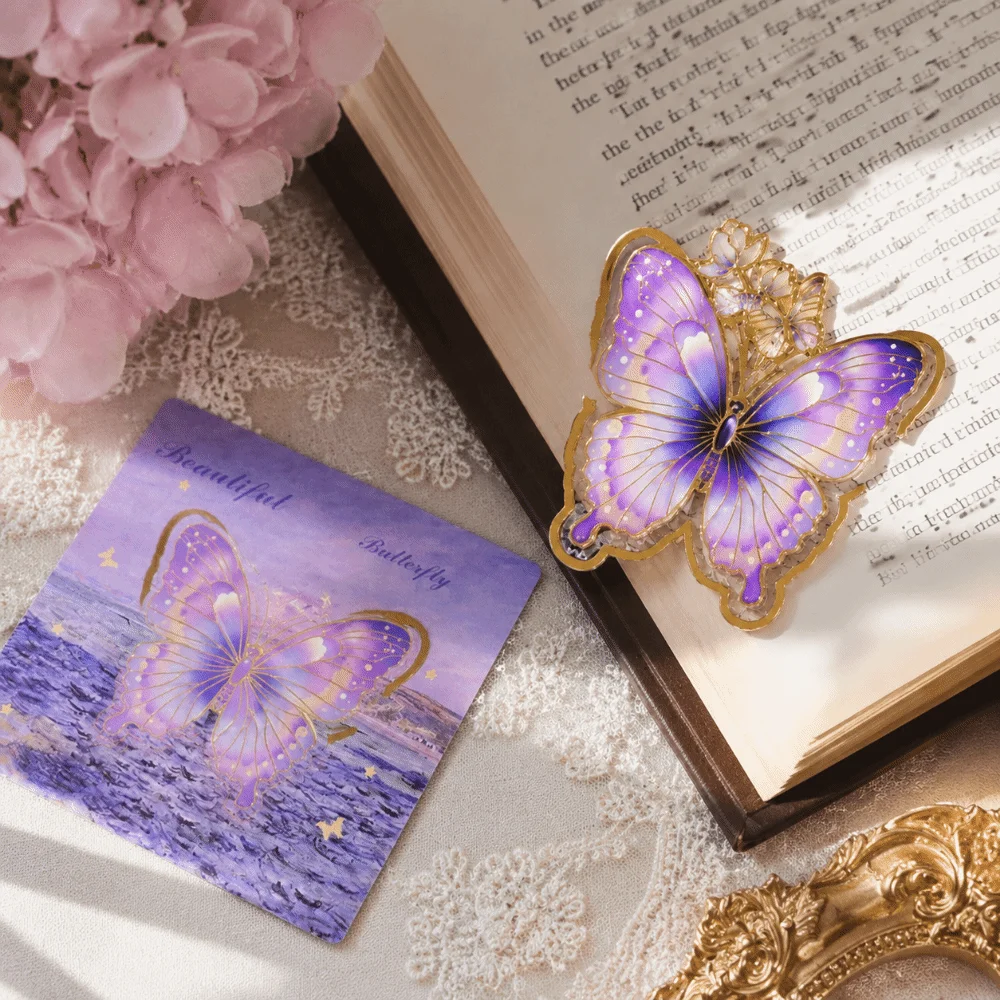 Reading Mark Hollow Out Butterfly Bookmark Flower Exquisite Craft Painting Metal Bookmark Vintage Metal Bookmark Students