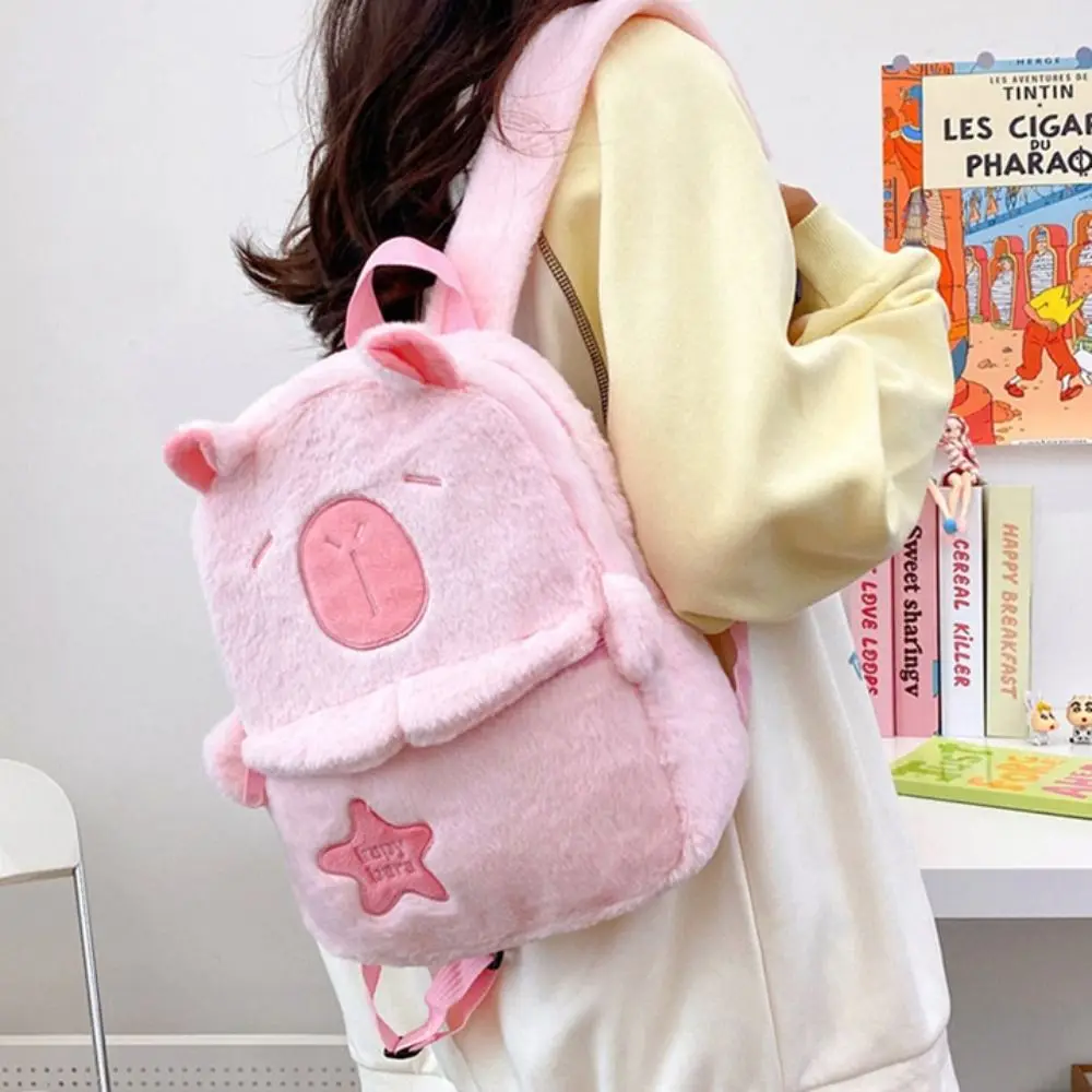 ความจุขนาดใหญ่ Capybara Plush กระเป๋าเป้สะพายหลังขนาดใหญ่ความจุตุ๊กตา Capybara Crossbody กระเป๋าสัตว์การ์ตูนน่ารัก Capybara Plush กระเป๋า