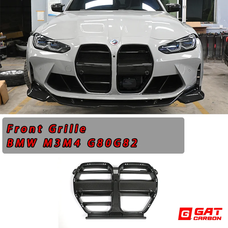 

Dry Carbon Fiber Front Grille Integrated ST Style Front Grille With ACC For BMW M3 M4 G80 G82 G83 2021+