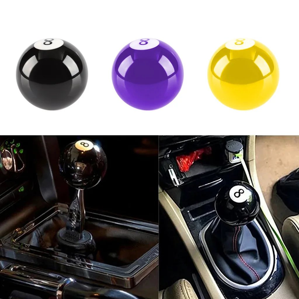 Universal 5 Speed Resin Car Acrylic Gear Shift Knob Billiards 8 For M8 M10 M11 M12 Headball Shifter Head Stick Lever