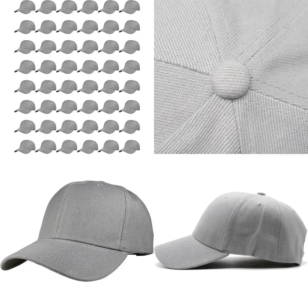 

Adjustable Plain Bulk Baseball Caps for Men and Women - Comfortable Blank Caps with Long Tail Straps