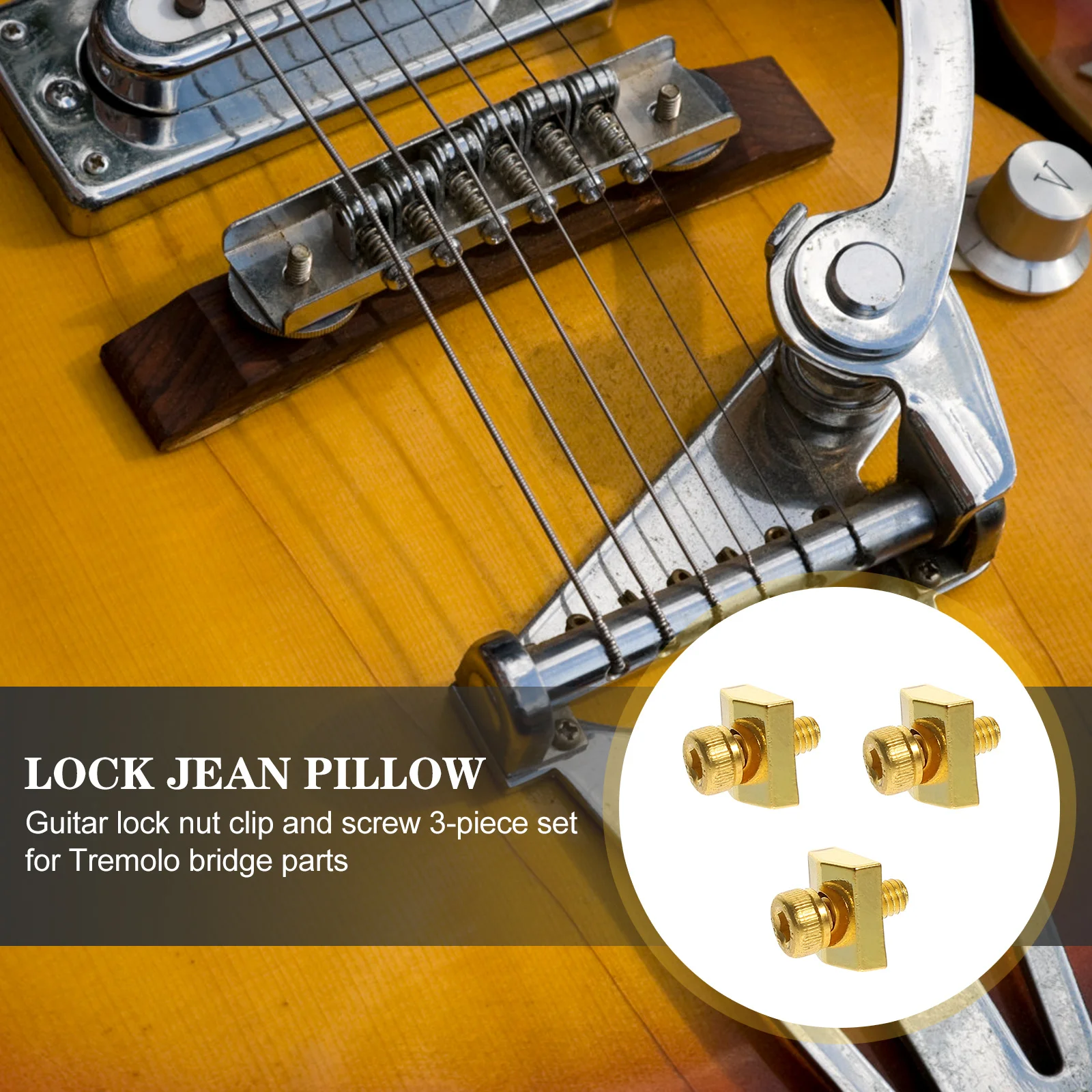 

1Set Guitar String Retainers Practical DIY Guitar Accessories Locking Nut Blocks with Screws for Electric Guitars