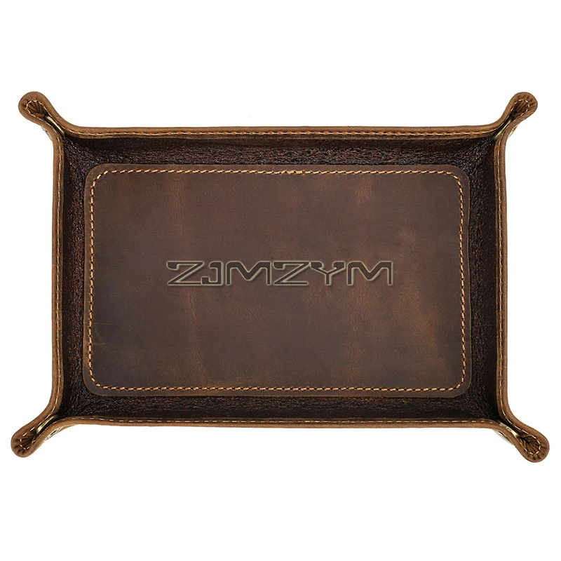 

Valet Tray for Men, Leather Jewelry Catchall Key Phone Coin Box Change Caddy Bedside Storage Box, Tray Personal Items