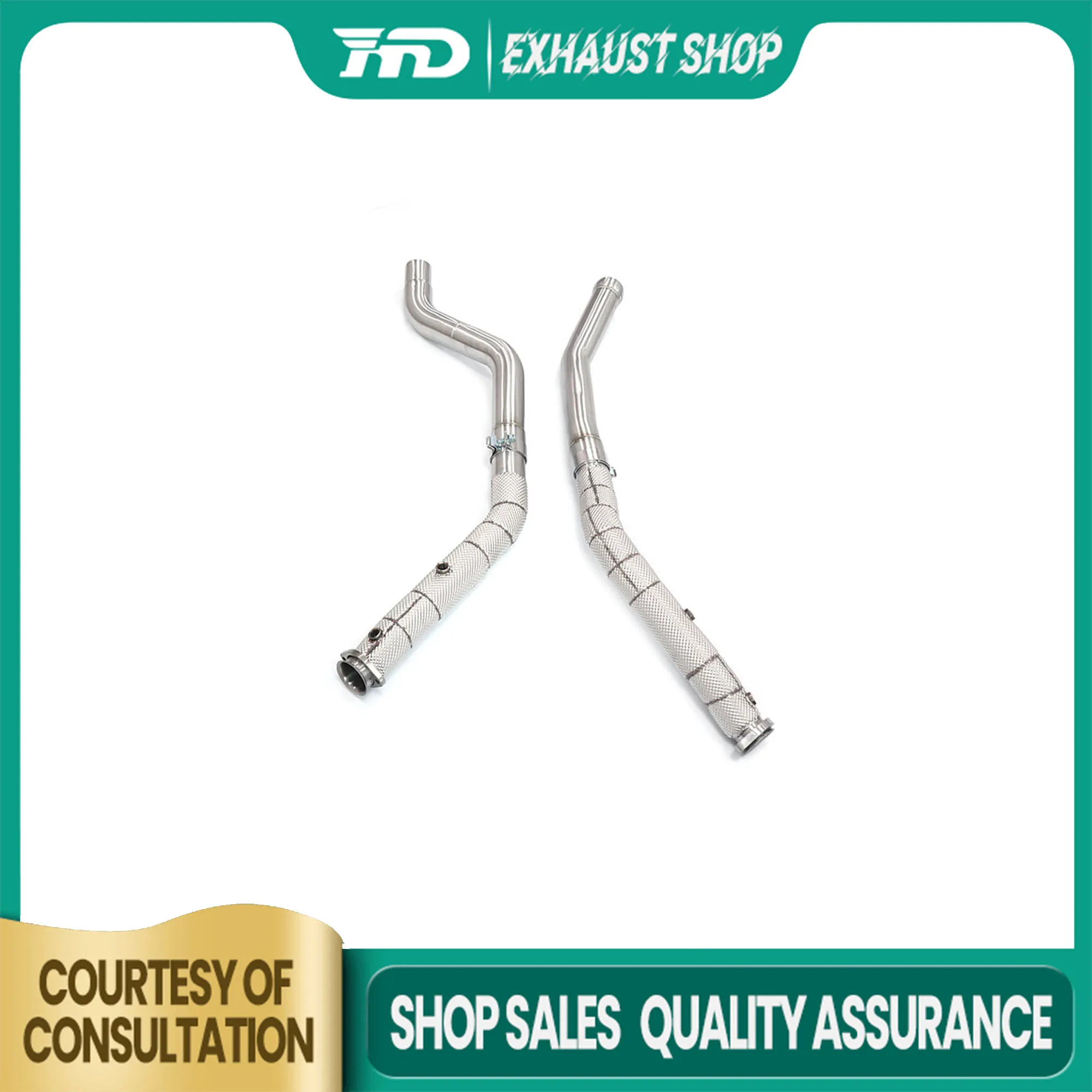 

High Quality Downpipe For Mercedes Benz GLS63 X166 5.5T Stainless Steel Heat Shield Exhaust System High Flow Performance HMD