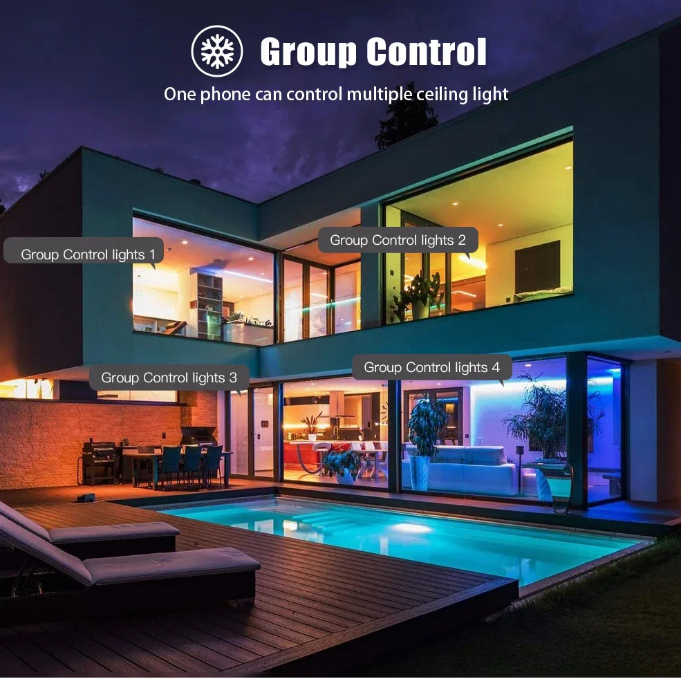 Tuya Wifi/Zigbee Decke Licht RGBCW Led-deckenleuchte Wohnzimmer Dekoration Smart Lampe Für Smart Leben APP Alexa Google hause – Detail 9
