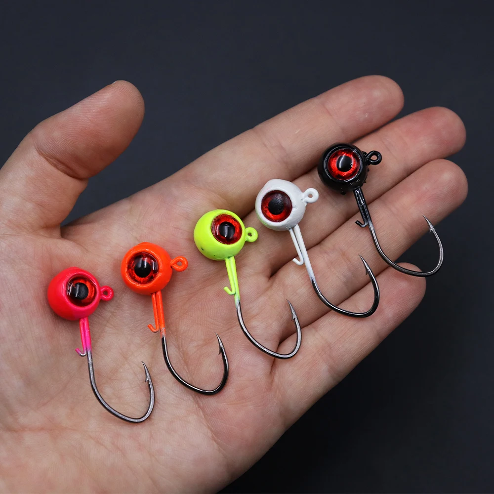 ZYZHE 4 Stück/Beutel JIG-Kopfhaken 0,9/1,75/3,5/7/10G 5 Farben Hochfeste Scharfe Haken Süßwasser-Angelhaken Weichköder-Haken – Detail 9