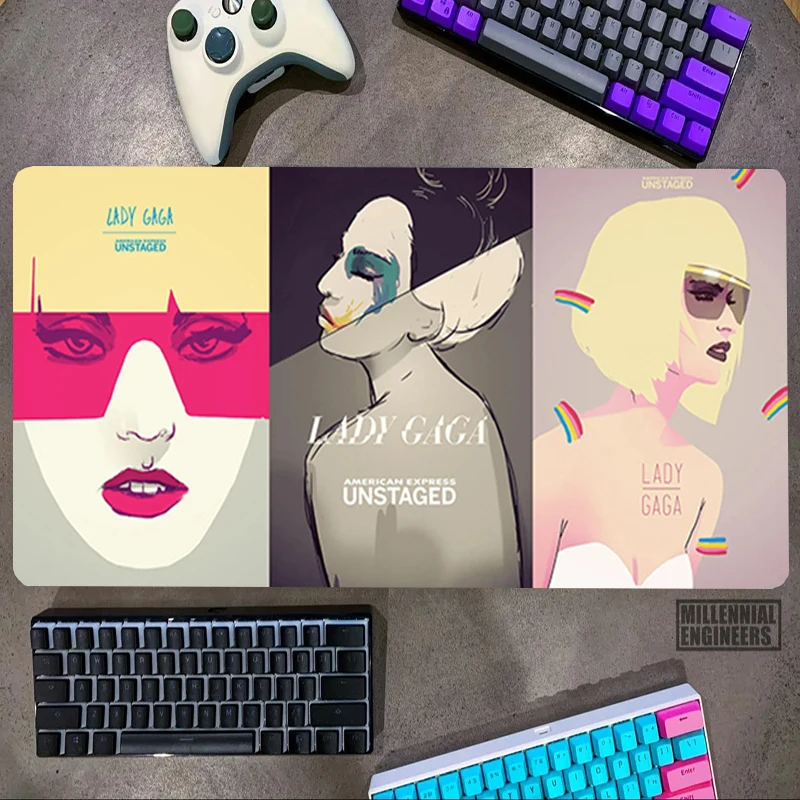 

Famous Singer Lady Gaga Mouse Pad Office Accessories Keyboard Gaming Mats Mousepad Gamer Desk Mat Big Mousepepad Extended Large