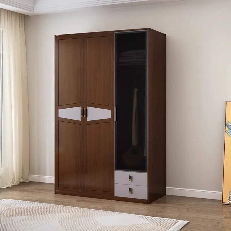 Nordic solid wood clothing opposite door locker small apartment two doors three doors modern simple bedroom