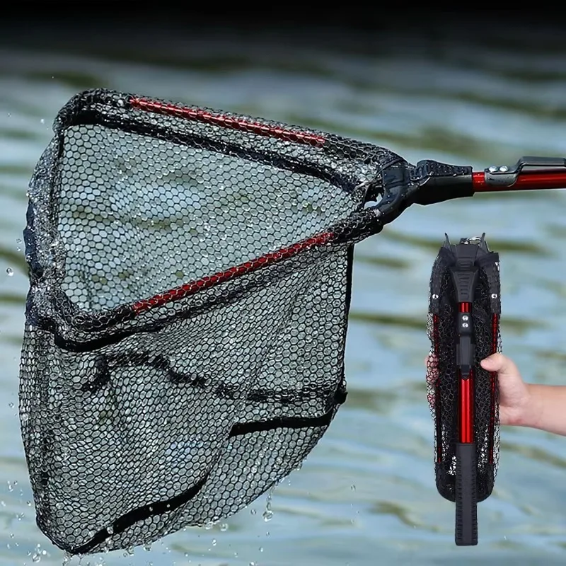 Integrated folding fishing net aluminum alloy folding nylon fishing net Haifei fishing gear
