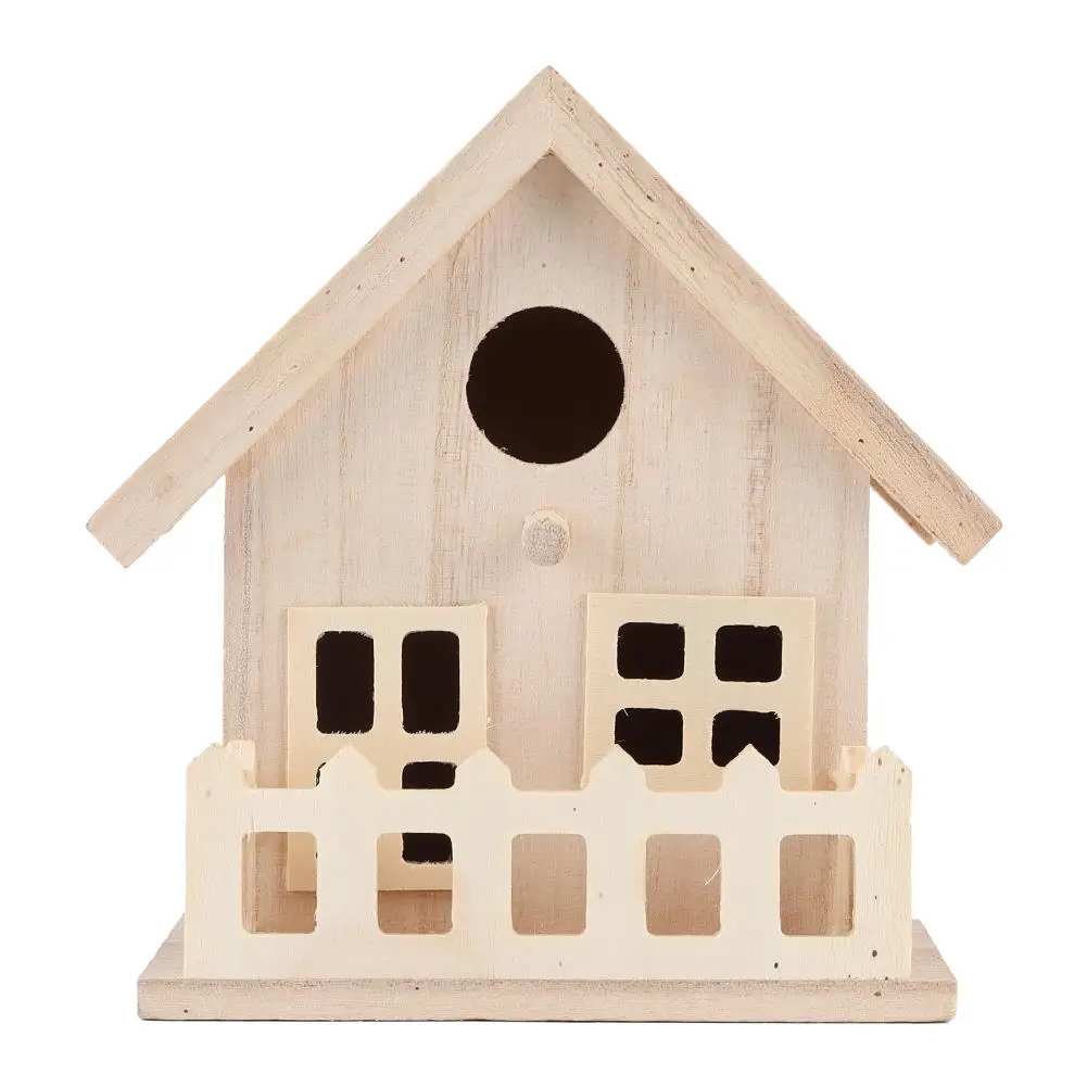 

Wooden Hanging Bird House - Garden Breeding Cage for Birds, Balcony Pendant Decor & Feeding Box