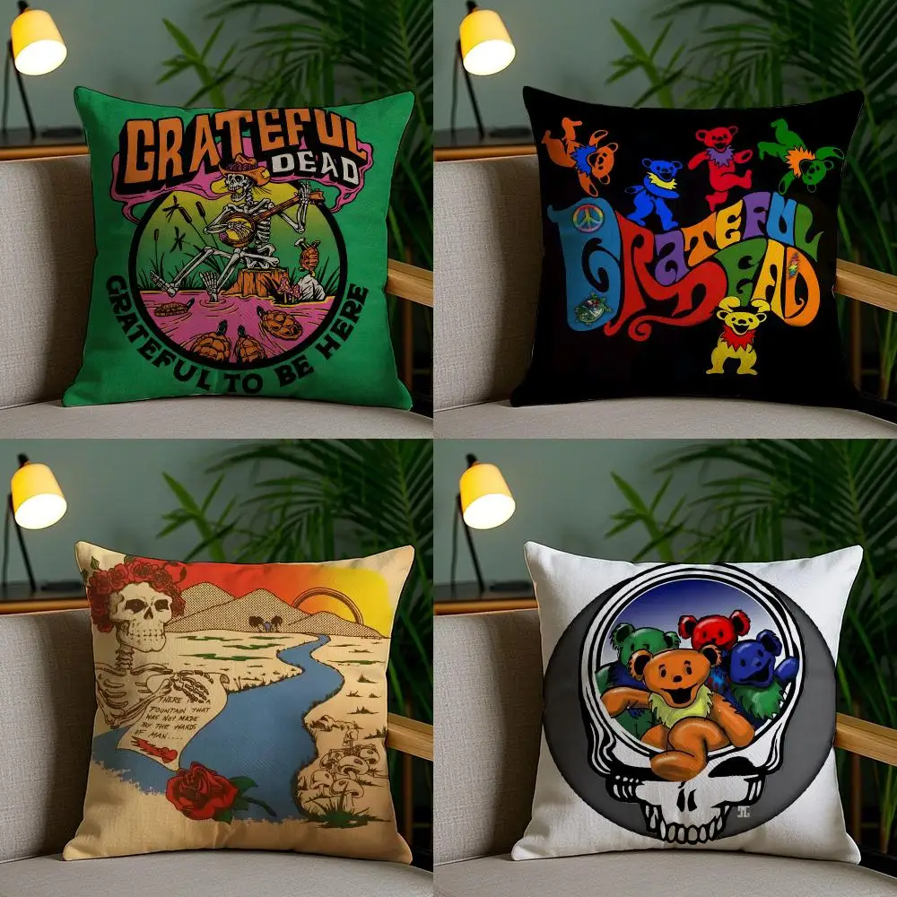 Grateful Dead Cushion Cover Cushion Cover Soft Washable Pillow Case Multi-Scene For Couch Bed Travel Office Use
