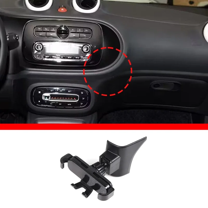 

For Mercedes Benz Smart 453 Fortwo Forfour 2011-2015 ABS Black Car Phone Holder GPS Navigation Bracket Interior Accessories