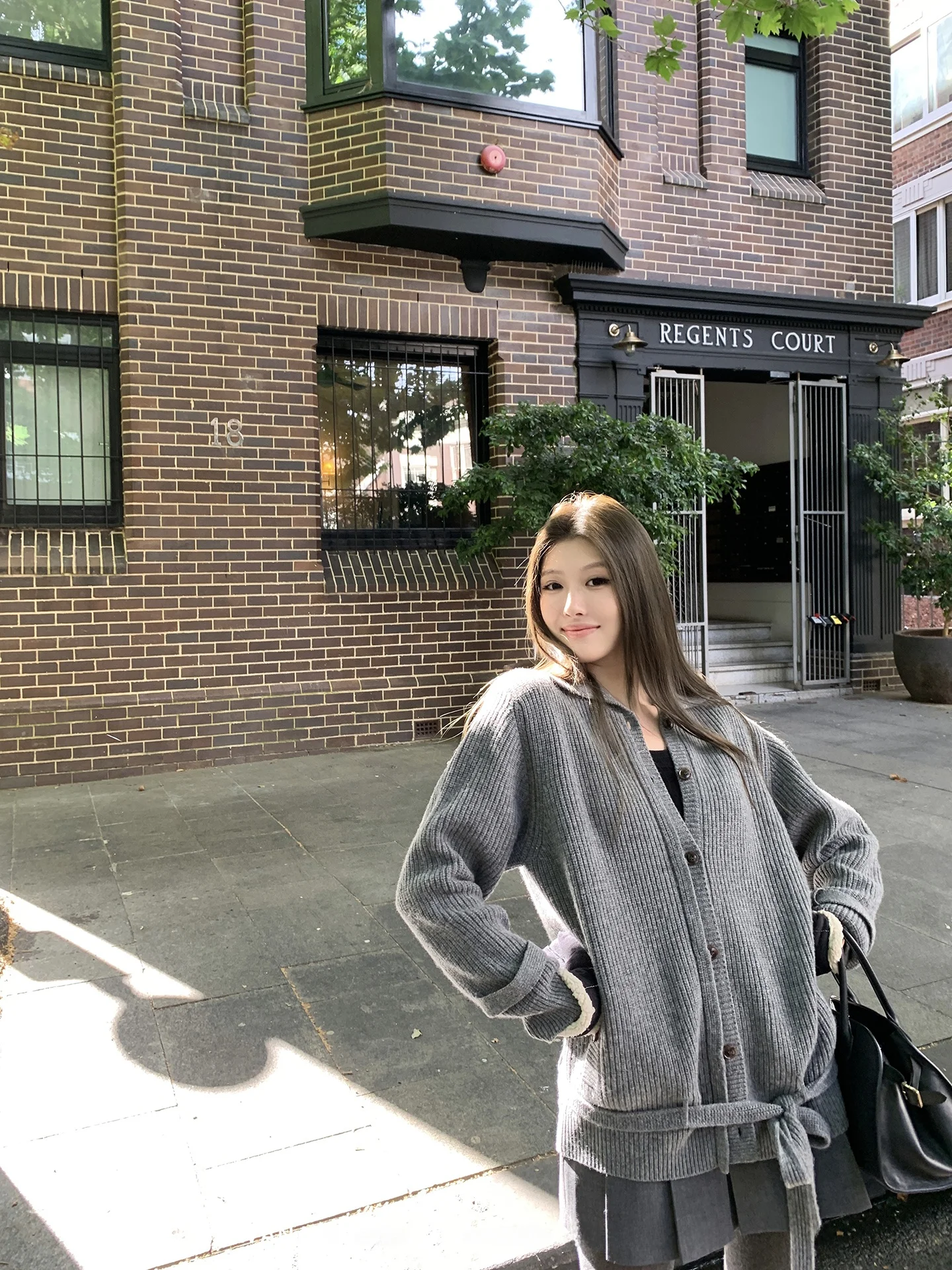 

WANANTONG Женский кардиган из 100% шерсти с высоким воротом, осенне-зимний, свободного кроя, с поясом, серия Ay, модная новинка