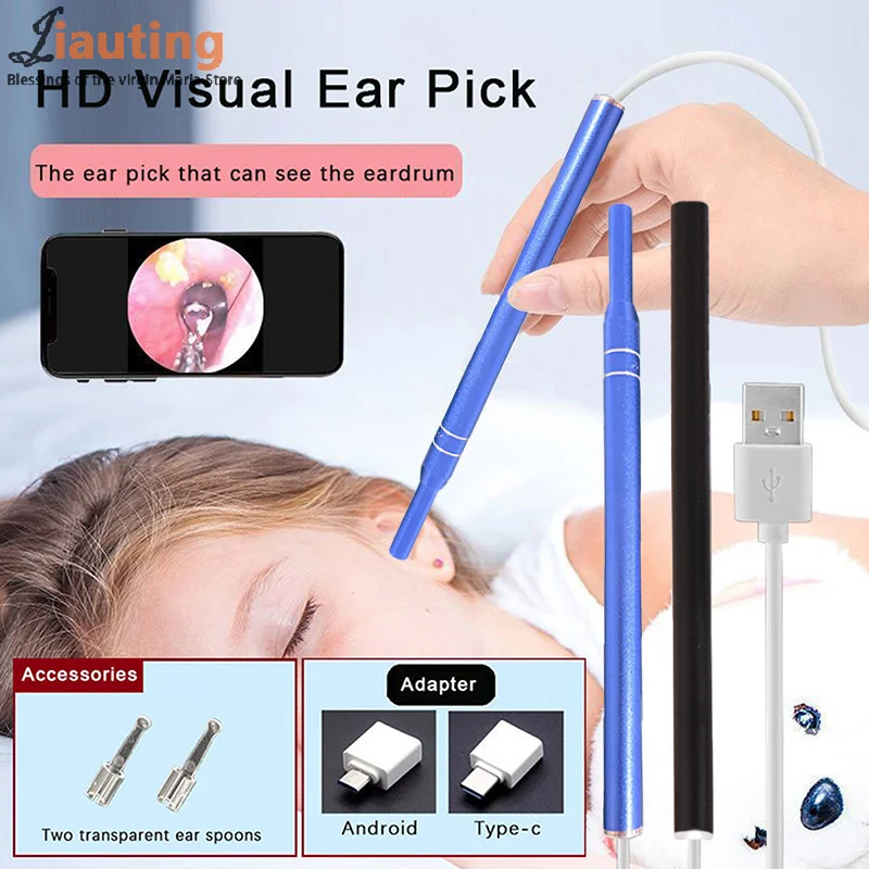 Smart Visual Earpick Endoscope Spoon Ear Cleaner Camera Otoscope Ear Wax Remover Earwax Removal Tool Support Android Type-C