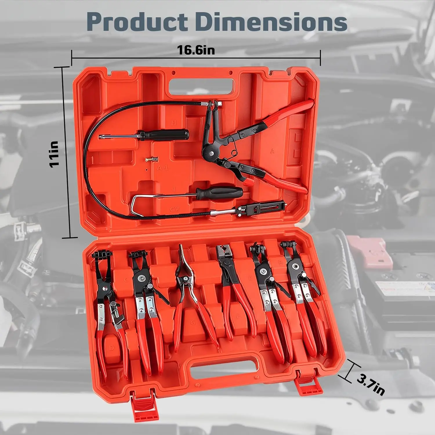 Long Reach Hose Clamp Pliers Tool Flexible Shaft Swivel Head Automotive Spring/Flat Band Clamps  Coolant Hose Repair