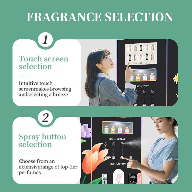 آلة بيع العطور الأوتوماتيكية 24/7 موزع العطور مع العلامات التجارية الممتازة لمطارات مراكز التسوق #6