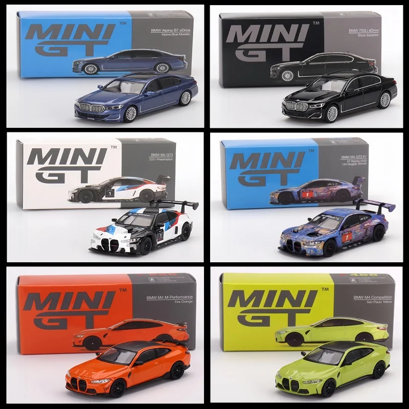 

MINI GT 1:64 BMW M4 GT3/M4 G82/ BMW 7 Series 750Li B7 alloy die-cast miniature model, adult decoration, boy toy, children's gift
