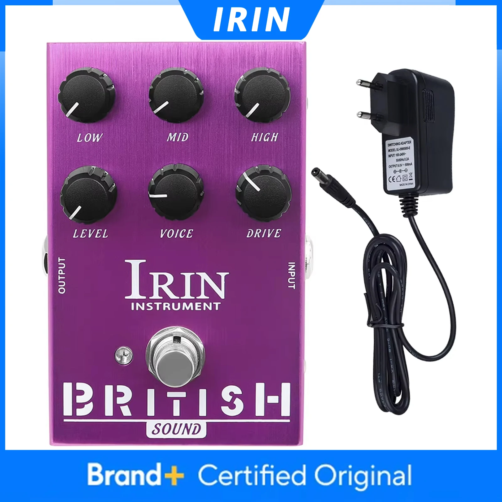 

Гитарная педаль эффектов IRIN BRITISH Sound: симулятор усилителя Overdrive, эффект Blues Breaker, Overdrive Plexi Roar
