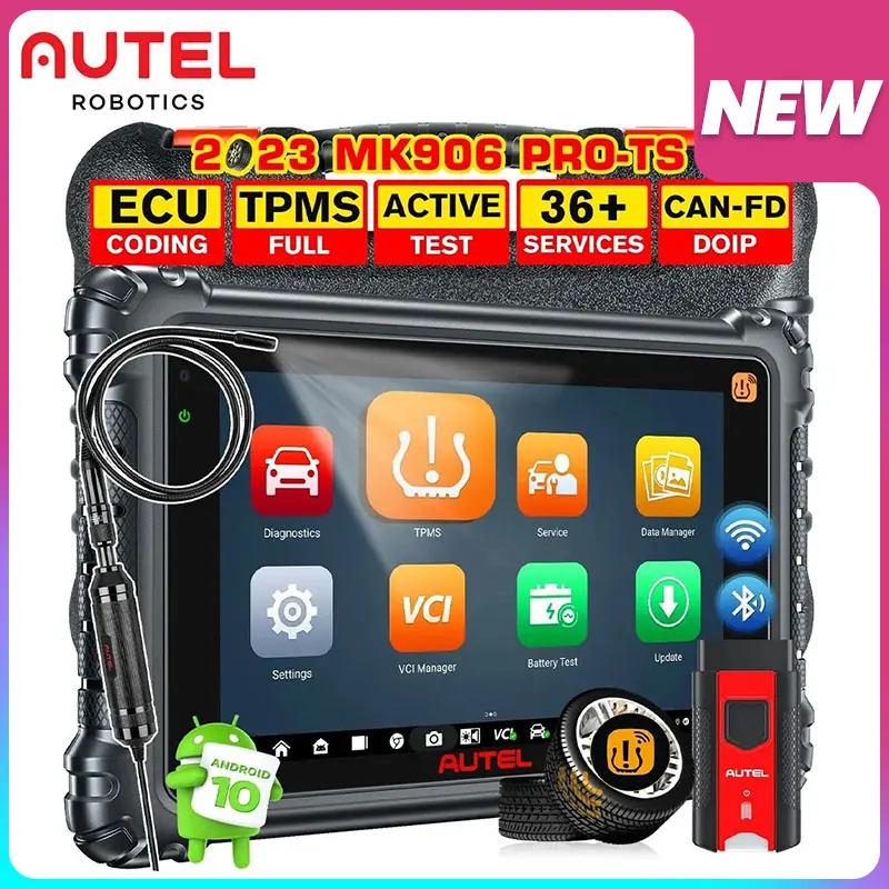 2024 Diagnosis Autel Scanner MaxiCOM MK906PRO TS Complete TPMS Car Bidirectional with ECU Coding Tool Upgrade MS906BT/MS906TS