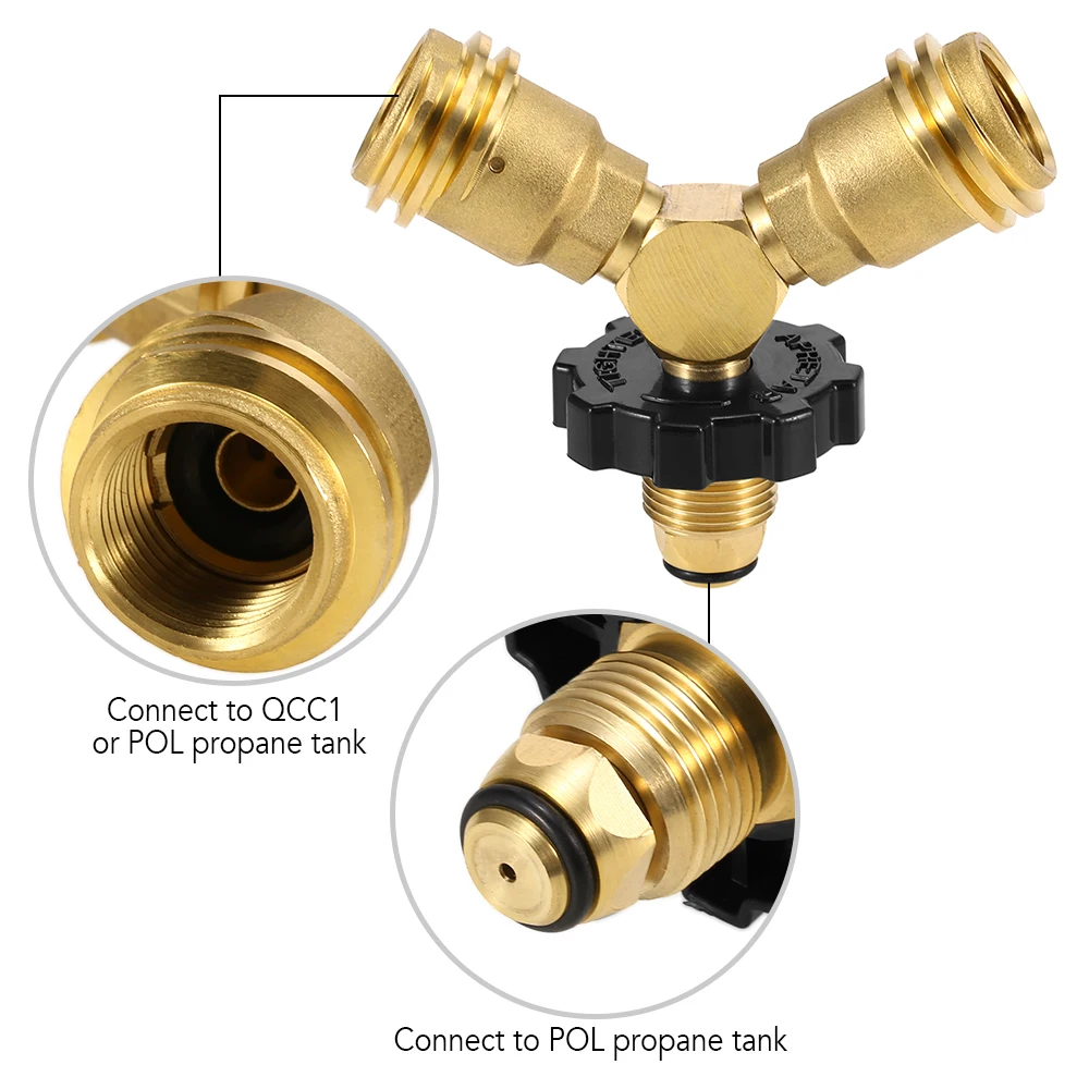 Adaptateur de réchaud de Camping en plein air, réservoir de Propane, séparateur en Y, connecteur à deux fours, adaptateur gpl, connecteur en t