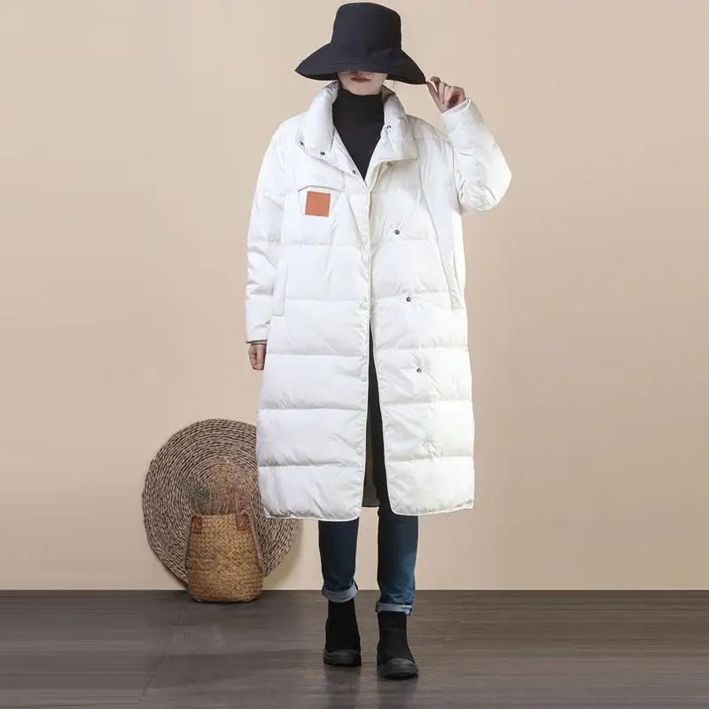 Winter New Women's Down Jacket Loose Commuting Windproof Standing Collar Oversized Down Jacket