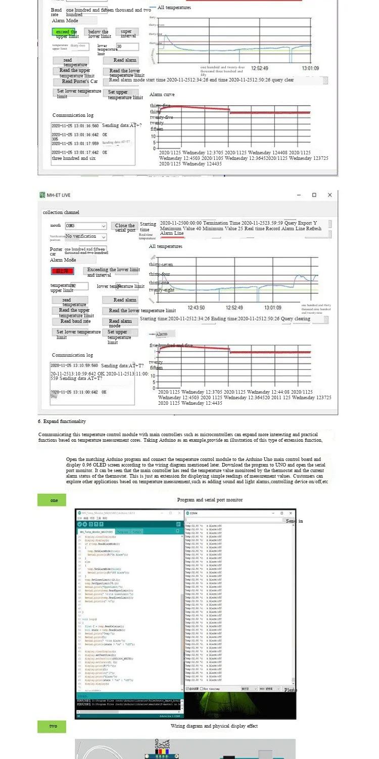 MAX31865 hochpräzises Isolations-Temperatur-Sammelmodul PT100 serieller Port-Ausgang für Software-Debugging am Obercomputer – Detail 7