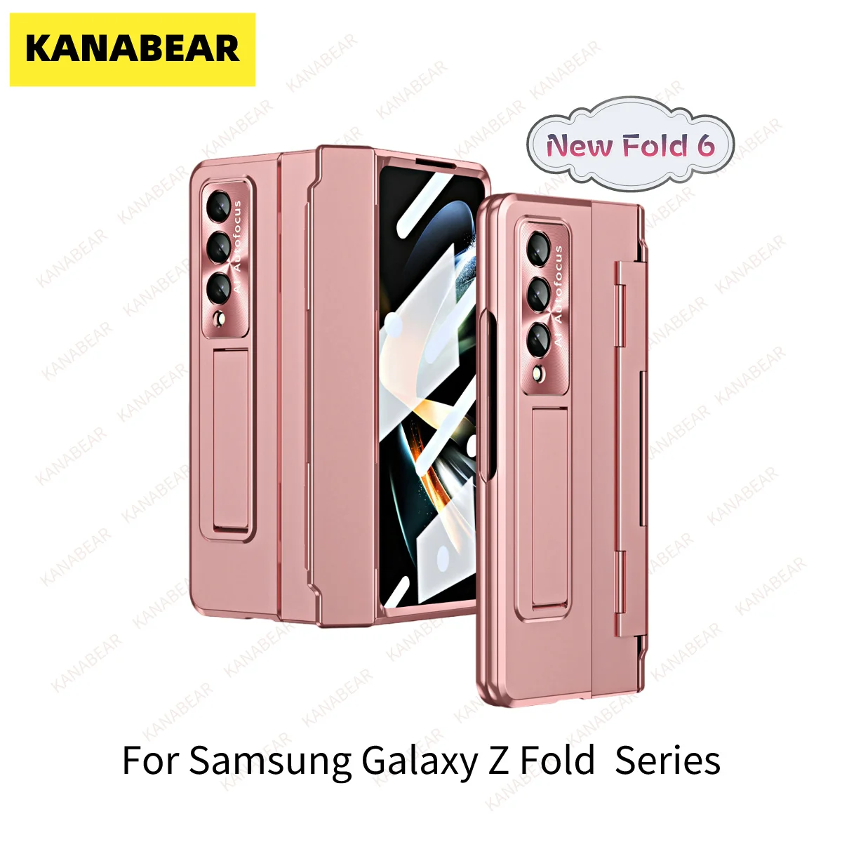 KANABEAR is suitable for Samsung zfold5 phone case FOLD4 flat hinge folding protective case FOLD3 electroplated anti drop