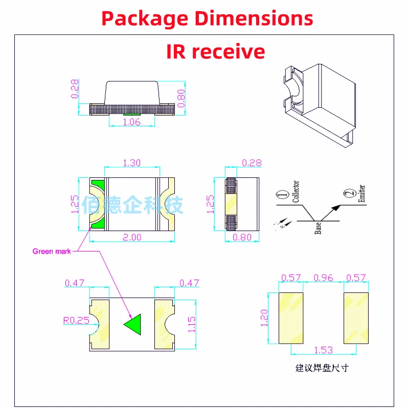 Bandes de diodes électroluminescentes, 100 pièces, 0805 2012 IR SMD LED lancement 850nm 940 nm recevoir infrarouge IR, perle de lampe