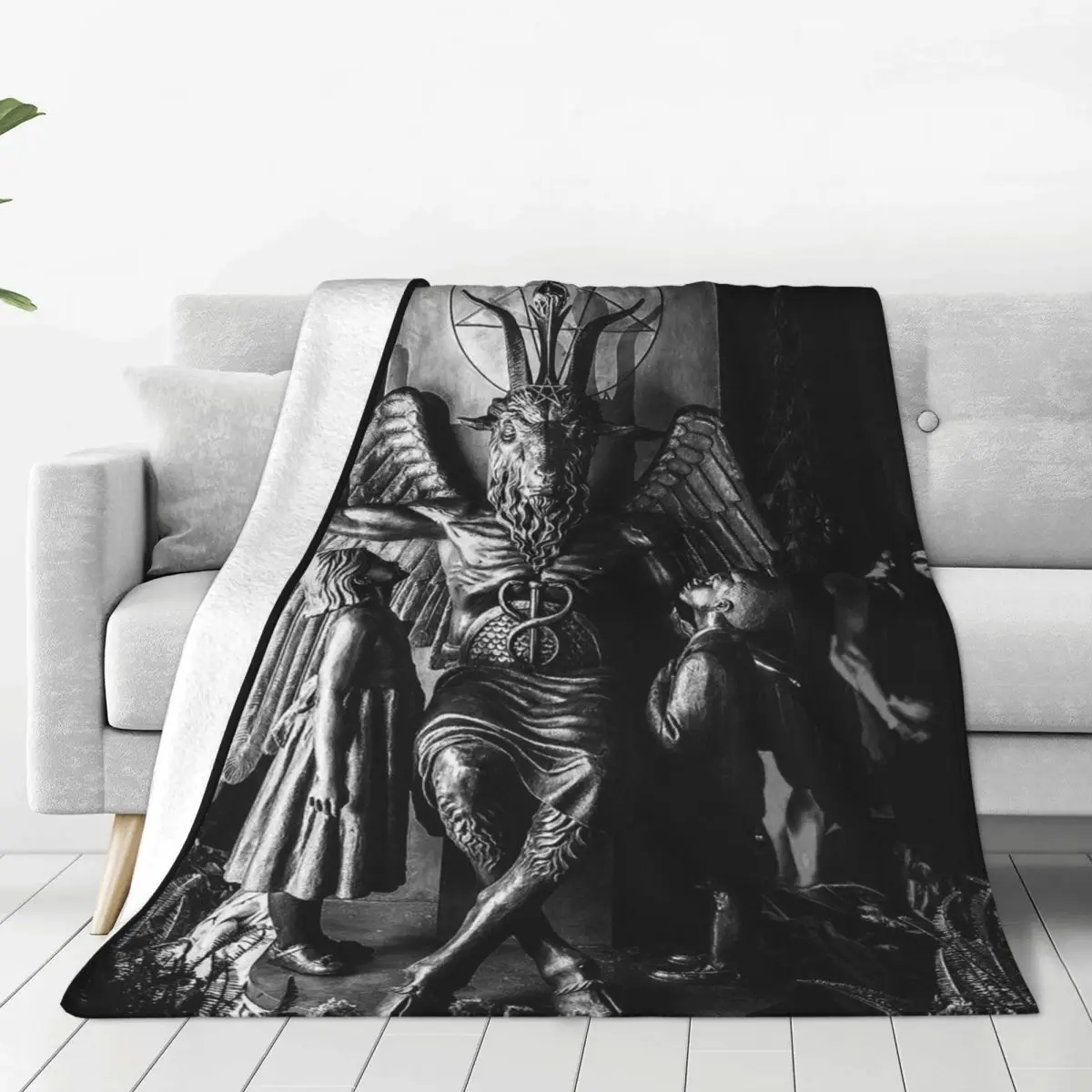 

Baphomet Satanic Goat Blankets Flannel Spring Autumn Multifunction Super Warm Throw Blankets for Bedding Travel Quilt