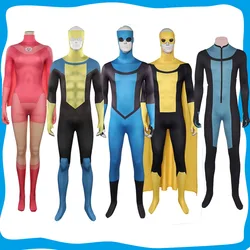 Invincible Mark Grayson Cosplay Fantasia Costume Zentai Jumpsuit for Adult Men Disguise Outfits Halloween Carnival Party Suit