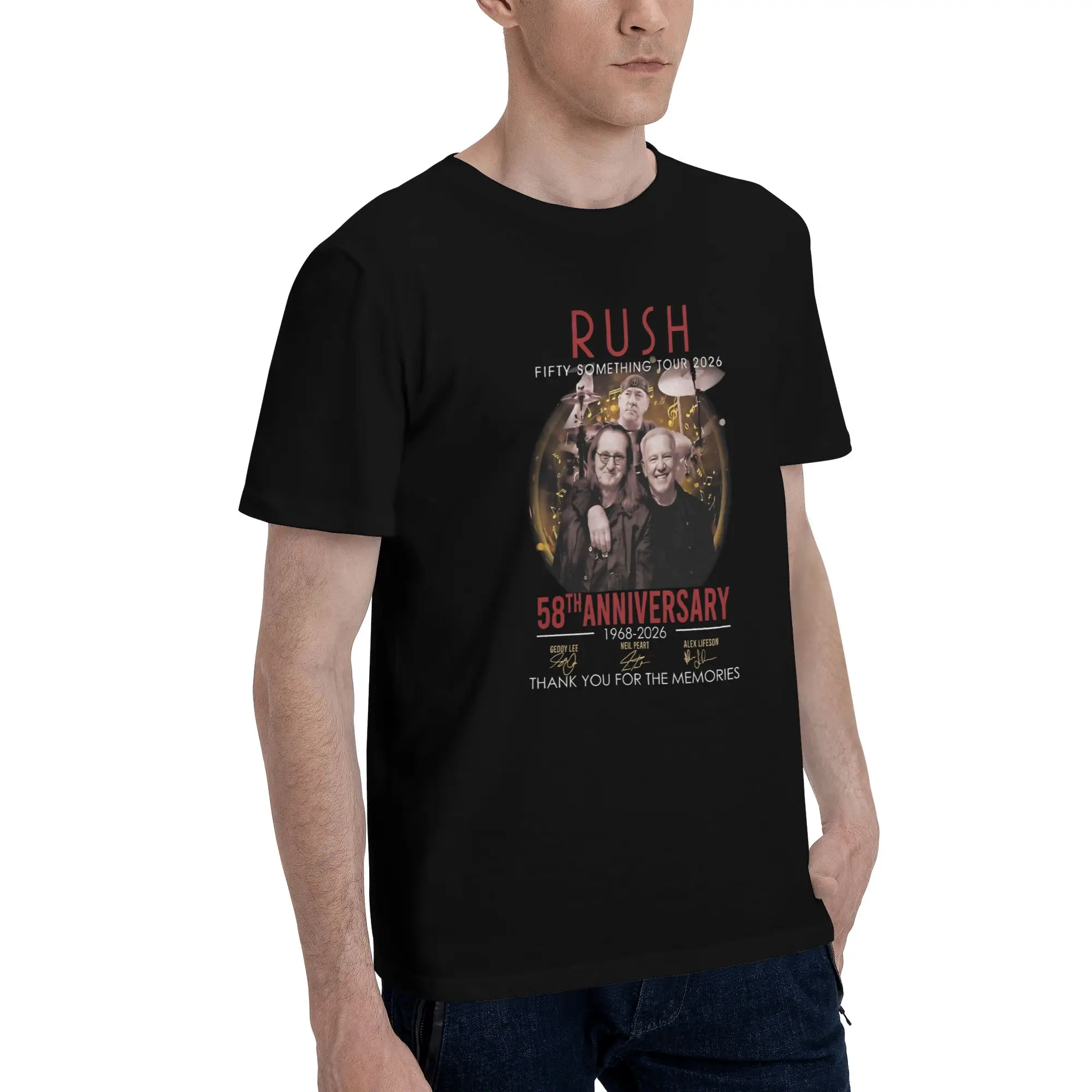 1 Piece Group Funny 100% Cotton T-Shirt Geddy Lees Tees Tops For Men