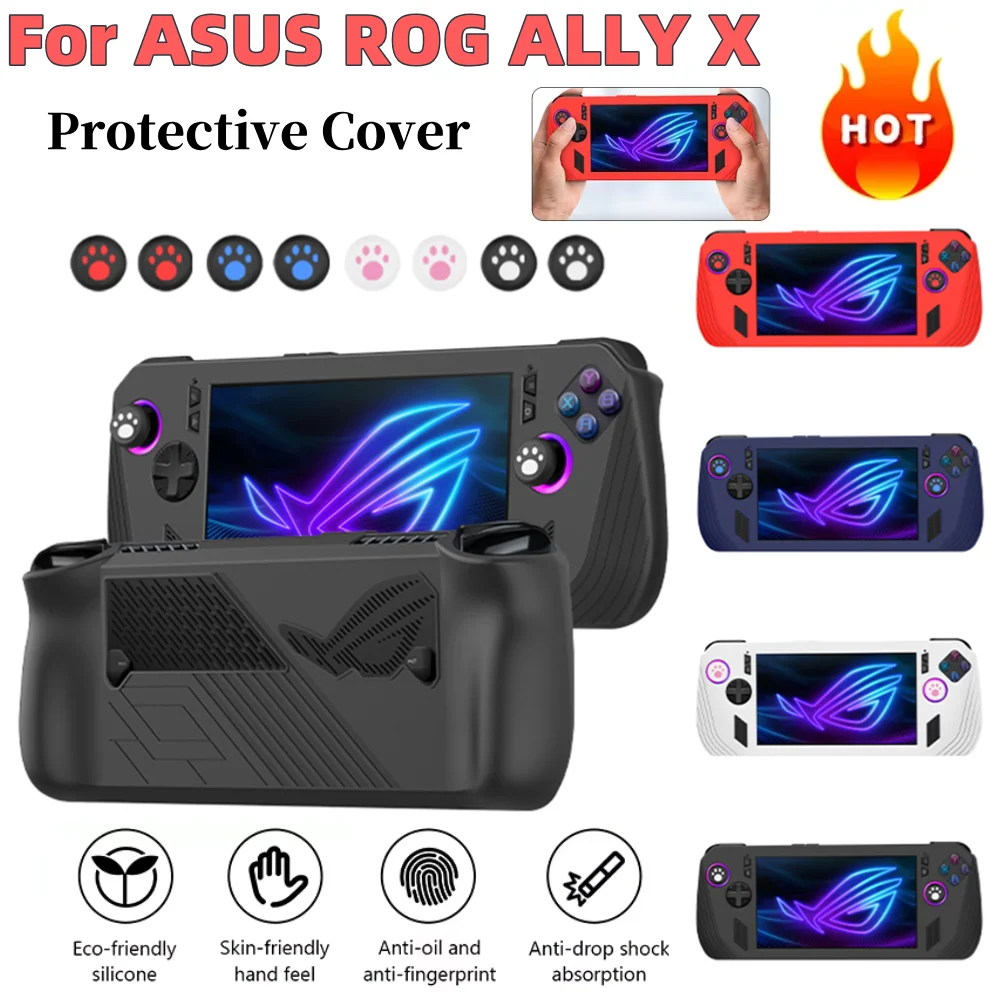 For ASUS ROG ALLY X Game Console Silicone Soft Protective Case Cover Shockproof Drop-proof All-round Protection Game Accessories