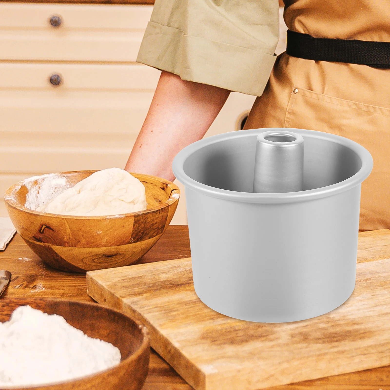 

Round Hollow Live Bottom Cake Mold 5 Inch Tall Premium Material Safe Chimney Shape Suitable Home Cake Store Bakery Use