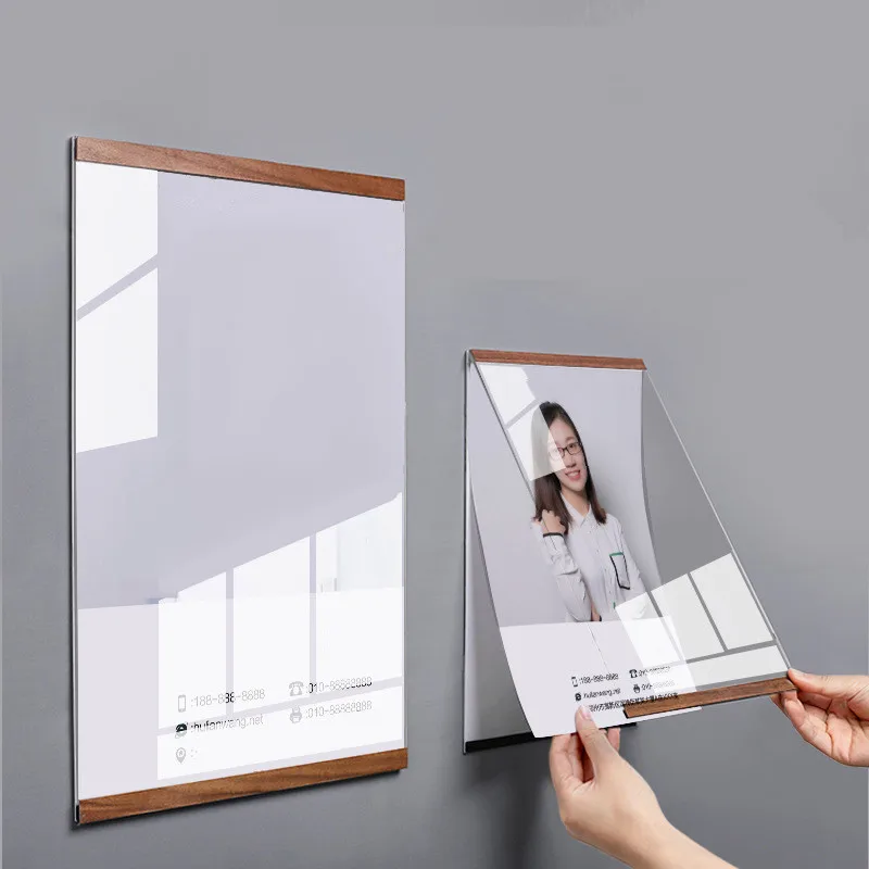 Acrylic Display Board Magnetic Acrylic Photo Wall A3 A4 A5 Picture Frame License Plate Signboard Poster Adhesive Bulletin Board