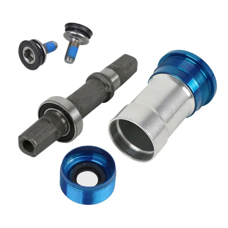 Smooth Riding Experience Bike Bottom Bracket Square Taper Sealed Bearings Cartridge 68x113mm Blue+Sliver+Black