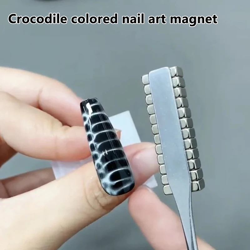 12Pcs Crocodile Pattern Nail Magnet Multi-function Super Strong Magnetic Beads Stick Board Nail UV Magnetic Gel Magnets Manicure