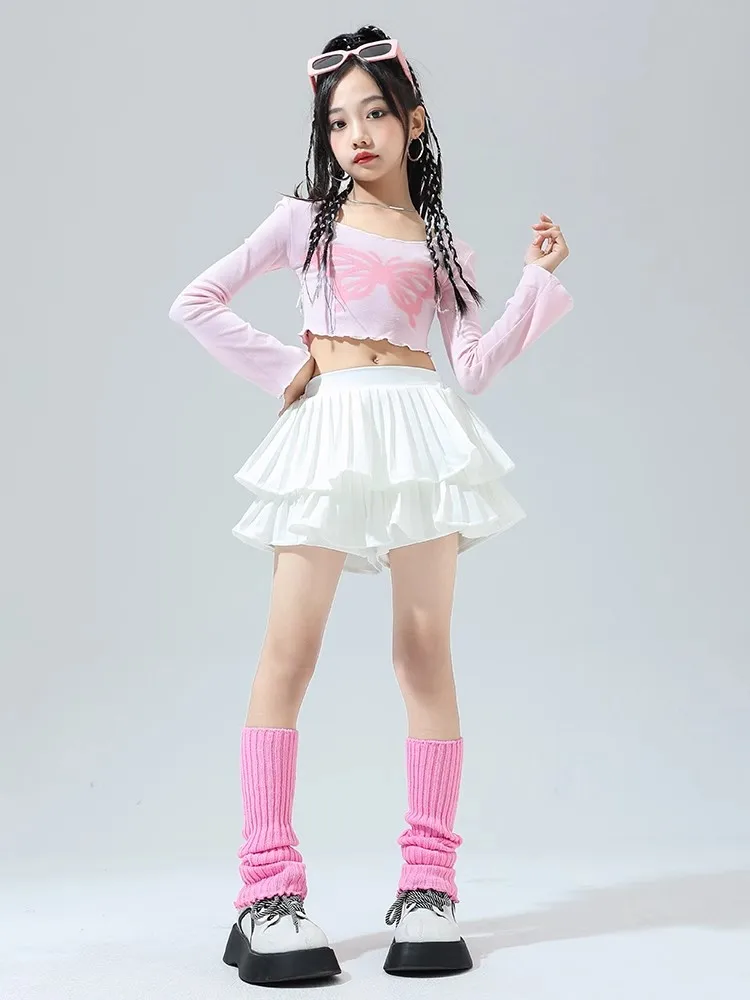 Girls Jazz Dancewear Hip Hop Street Dance Kids Cheerleader Hiphop Suit Modeling Walking Table Performance Clothes costume