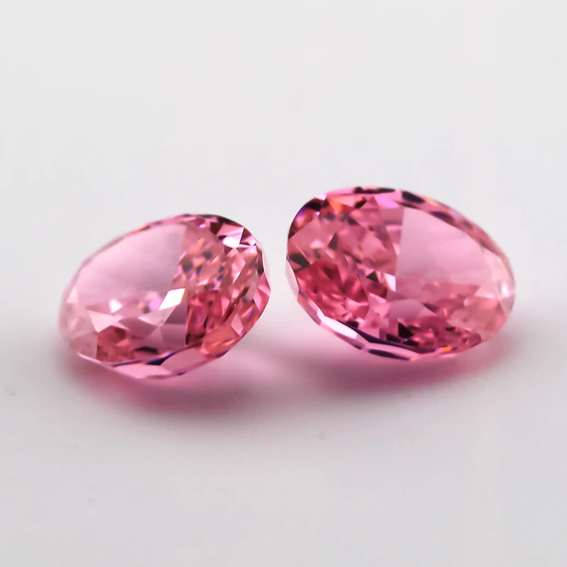 

SHIQIER 02#Pink Oval Crushed Ice Cut Cubic Zirconia Stone 6x8mm 5A Loose CZ Synthetic Gemstone For Jewelry Making