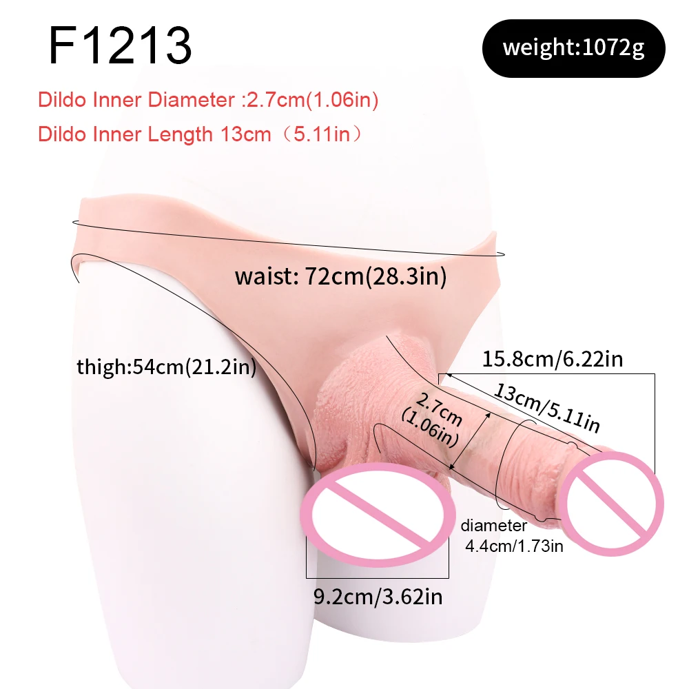 FAAK Strap-On Hollow Dildo Penis sleeve Silicone Wearable Dildo Panties Briefs Ultra Elastic Harness Sex Toys For Men image 3