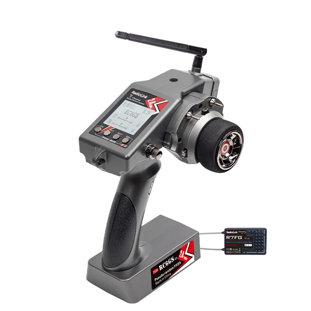 RadioLink-Tela LCD Controle Remoto, Receptor R7FG para Carro RC, Barco, Navio, R6GS, V3, 2.4GHz, 6CH