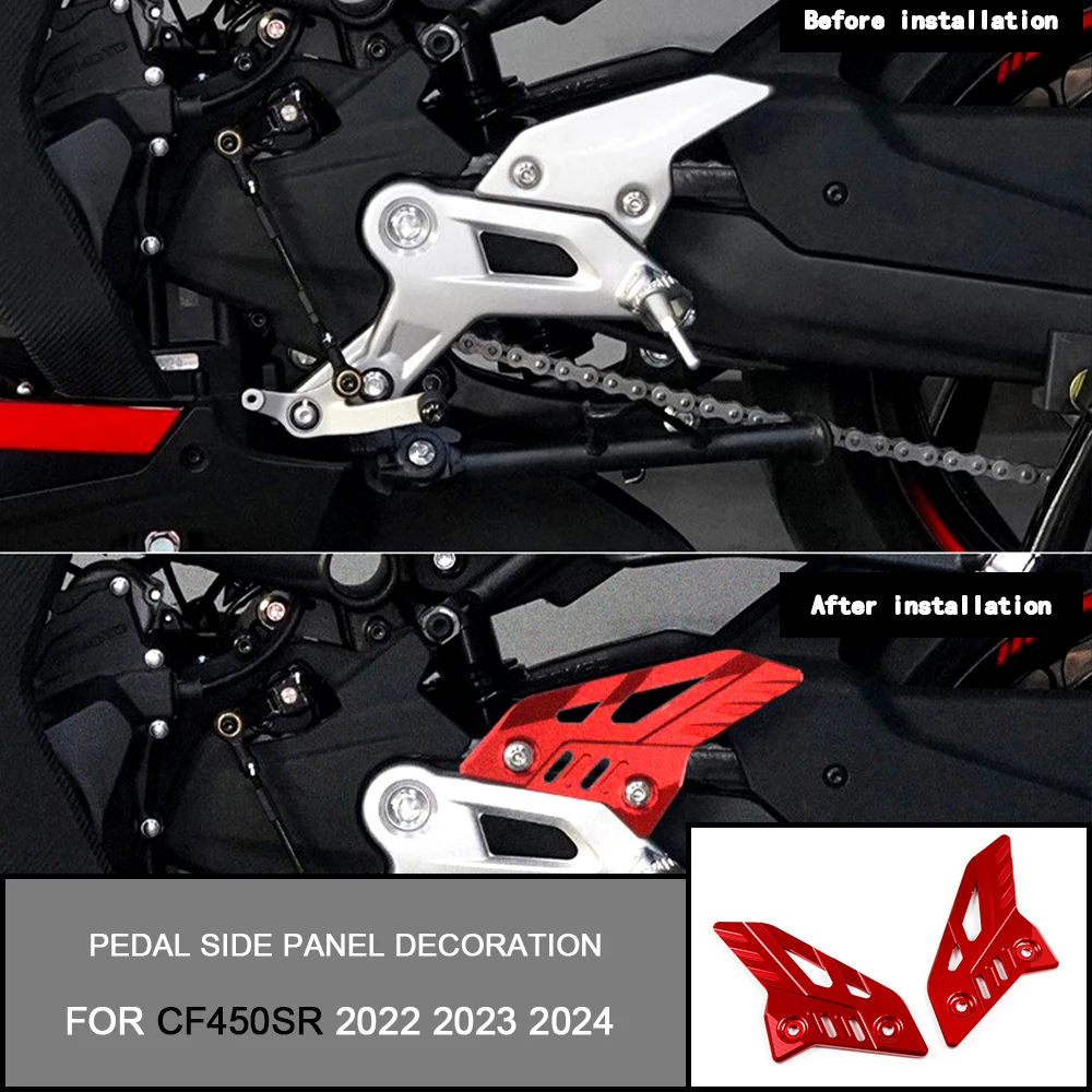 Motorcycle Foot Guard Plate Front Foot Rest Bracket Foot Pedal Peg For CF450SR 450 SR 2022 2023 2024 Pedal Side Panel Decoration