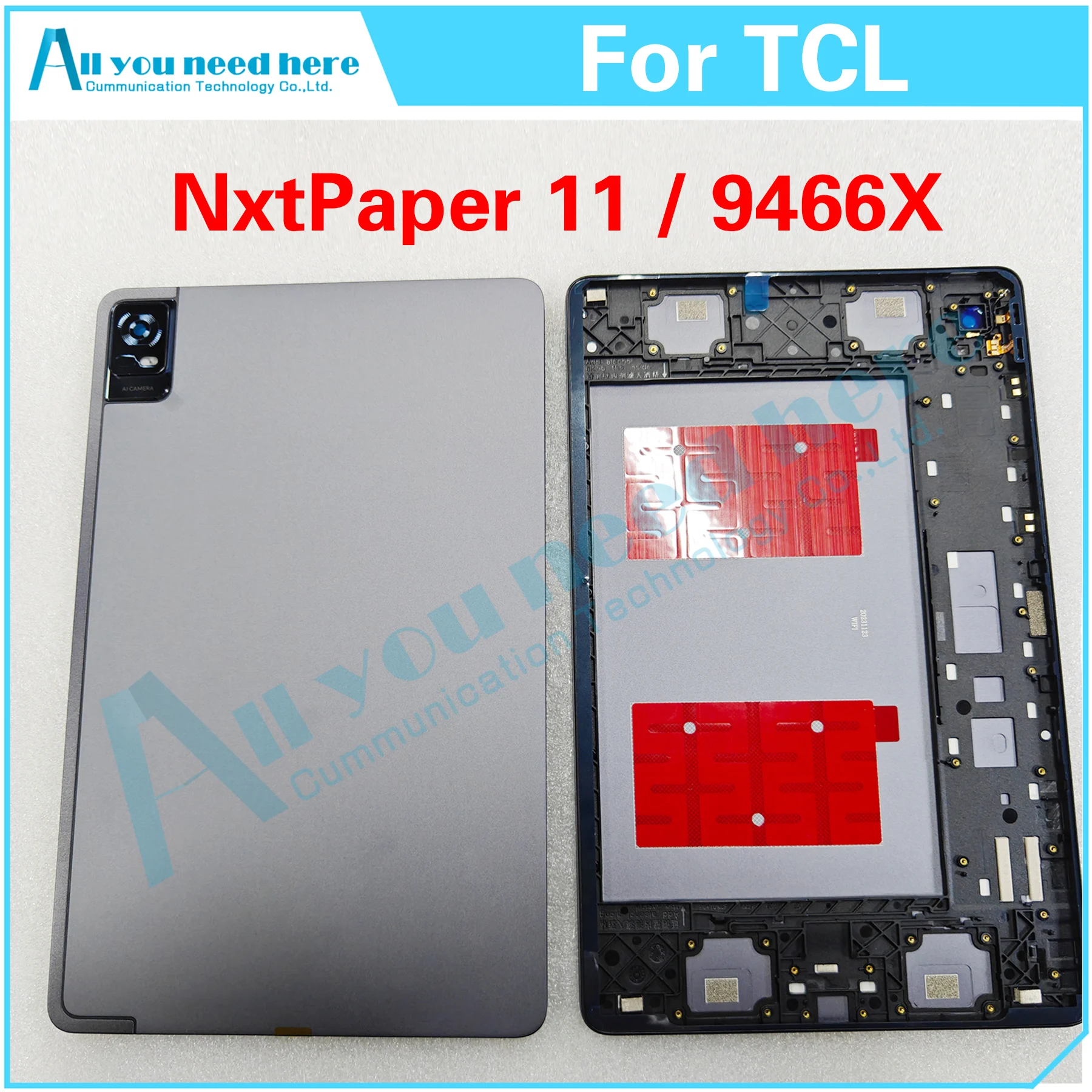 For TCL NxtPaper 11 9466X Back Lid Battery Cover Door Housing Rear Case Repair Parts Replacement