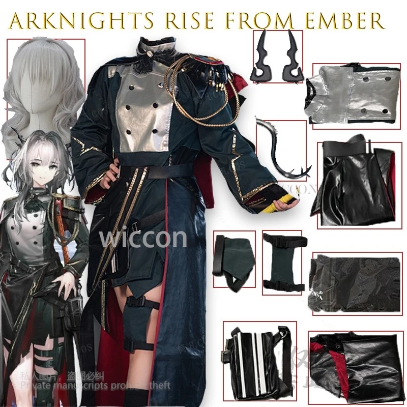

[Cos COS] Аниме Arknights Rise Ember Talulah Косплей Костюм с пламенным мечом Парик Аксессуары Женский игровой персонаж Наряды