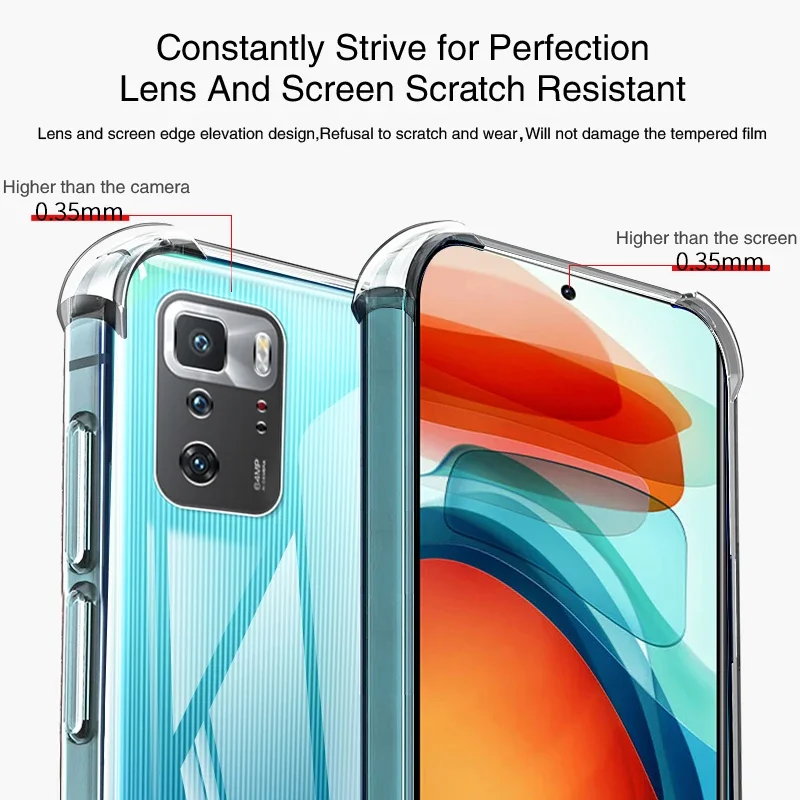 

Original Clear Airbag Covers Cases for Xiaomi POCO X3 Pro NFC GT POCOX3 X3Pro X3GT 5G Soft Edge Air Bag Waterproof Phone Fundas