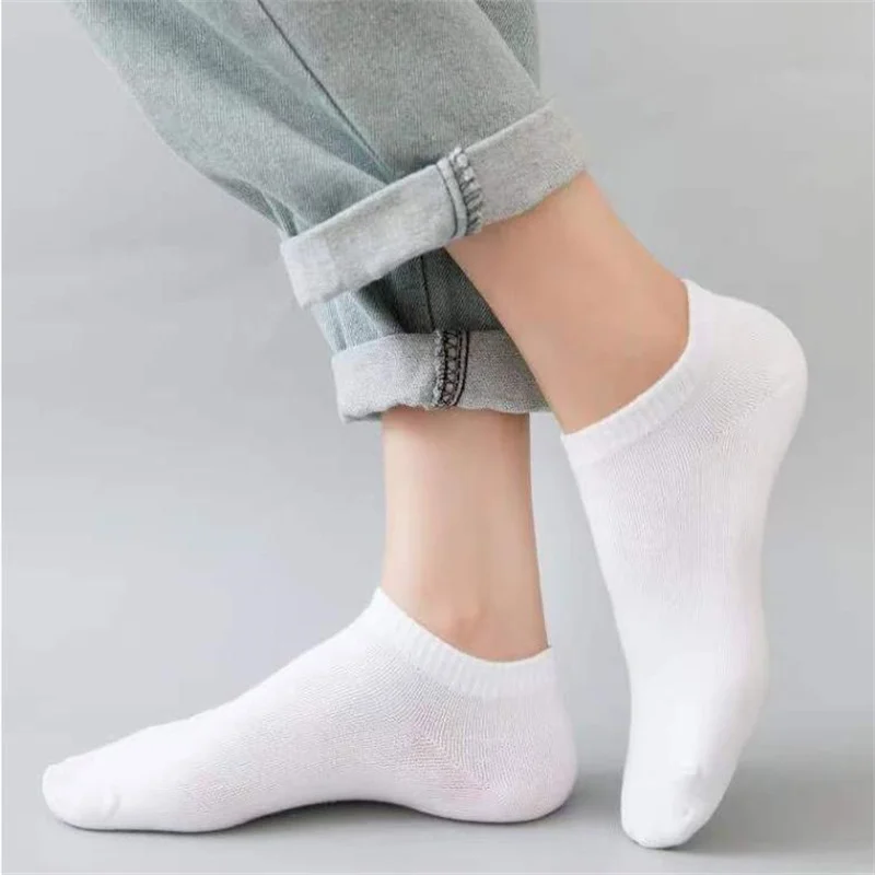 10/20/30/40 Pairs Summer Solid Low Cut Ankle Socks Men Women Sports Socks Odor Proof Sweat Absorbing Sock Male lady Hosiery