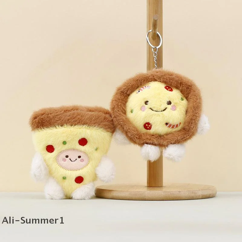 Colgante creativo de muñeco de comida de peluche, llavero de muñeco sándwich de Pizza de dibujos animados, mochila de juguete de peluche, accesorios colgantes versátiles