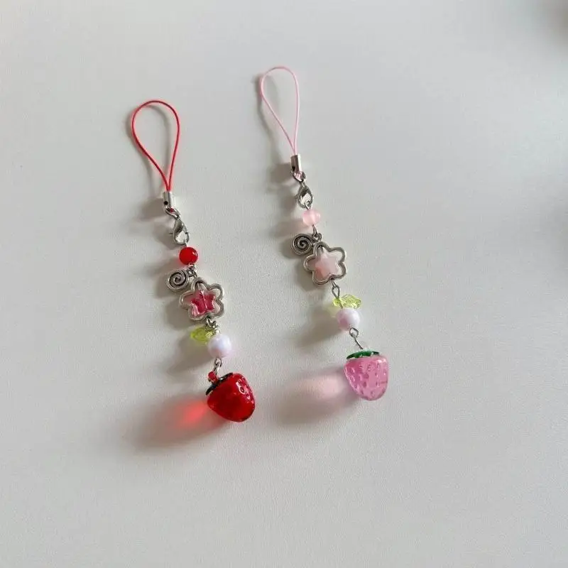 Lovely Strawberry Keychain Strawberry Phone Pendant Unique Bag Charm for Phone 
