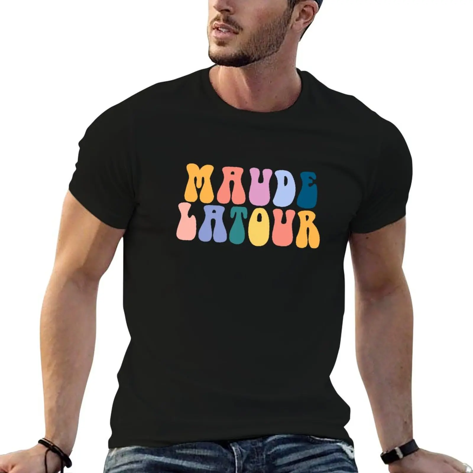 Maude Latour Vibes T-Shirt rapper graphic tees blue archive vintage graphic tee slim fit t shirts for men