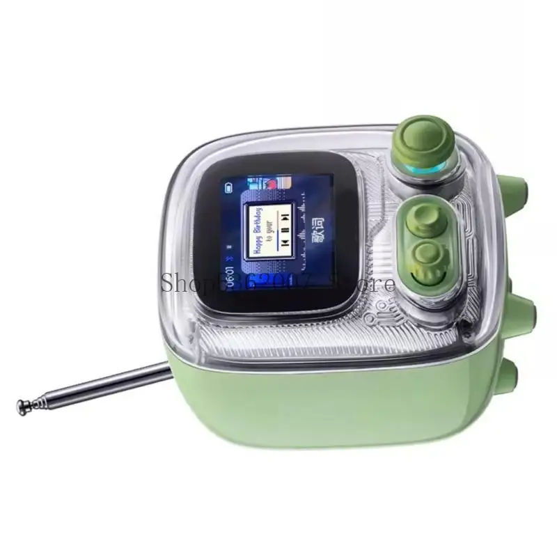 Беспроводной винтажный стиль динамика FM Radio Function Текст текст Display Compactly Portable Design 40JB