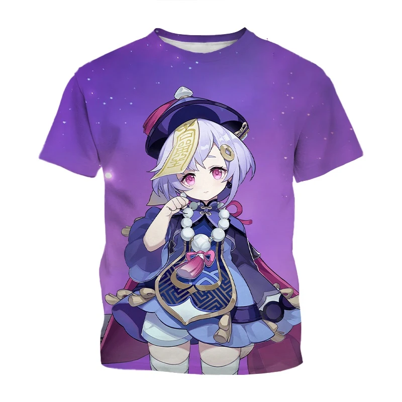 Summer, Genshin Impact game features handsome characters, 3D printed cool and stylish personalized T-shirts